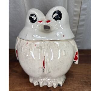 McCoy Authentic Vintage Love Birds Kissing Penguins Cookie Jar 40's Made in USA